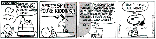 Peanuts on Monday August 4, 1975 Comic Strip