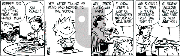 Calvin and Hobbes - Wednesday September 16, 1987 Comic Strip
