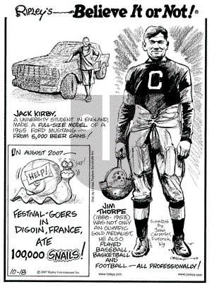 Ripley's Believe It or Not on Thursday October 18, 2007 Comic Strip