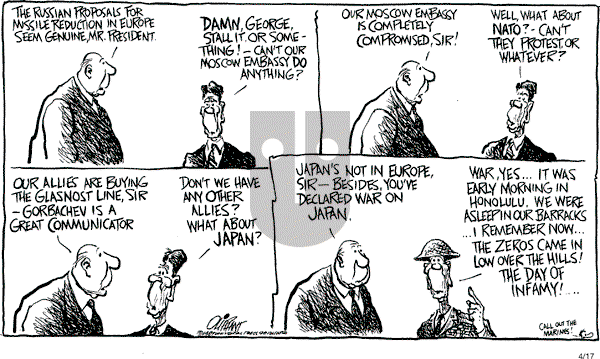 Pat Oliphant - Friday April 17, 1987 Comic Strip