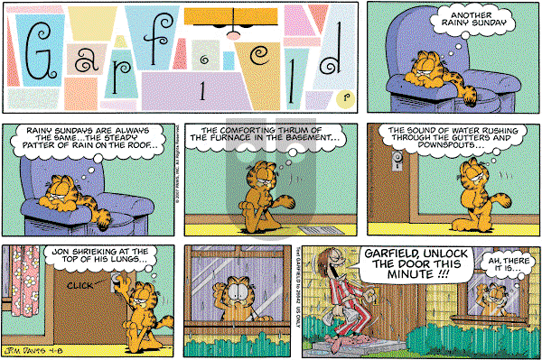 Garfield on Sunday April 8, 2007 Comic Strip