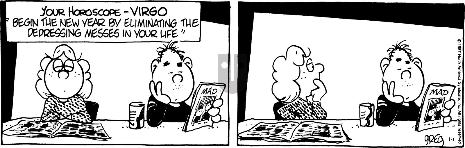 Luann - Thursday January 1, 1987 Comic Strip