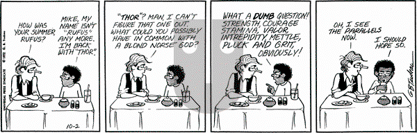 Doonesbury on Monday October 2, 1972 Comic Strip