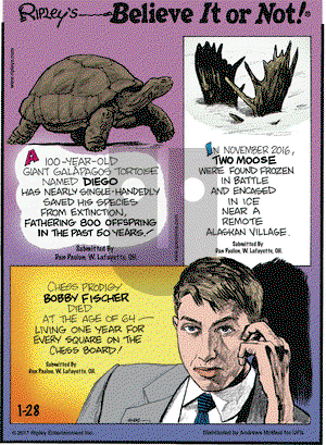Ripley's Believe It or Not on Saturday January 28, 2017 Comic Strip
