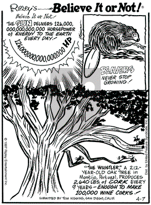 Ripley's Believe It or Not on Monday April 7, 1997 Comic Strip