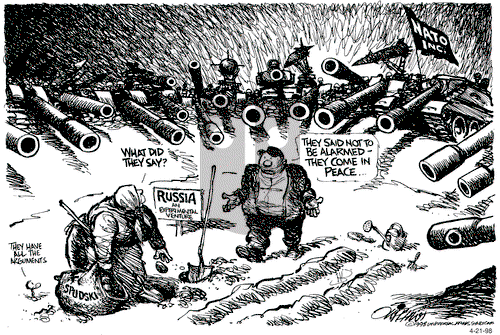 Pat Oliphant on Tuesday April 21, 1998 Comic Strip