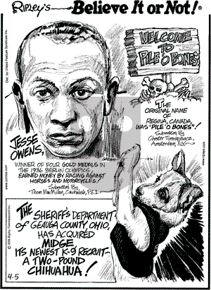 Ripley's Believe It or Not on Wednesday April 5, 2006 Comic Strip