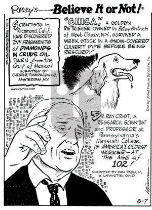 Ripley's Believe It or Not on Sunday April 20, 2003 Comic Strip