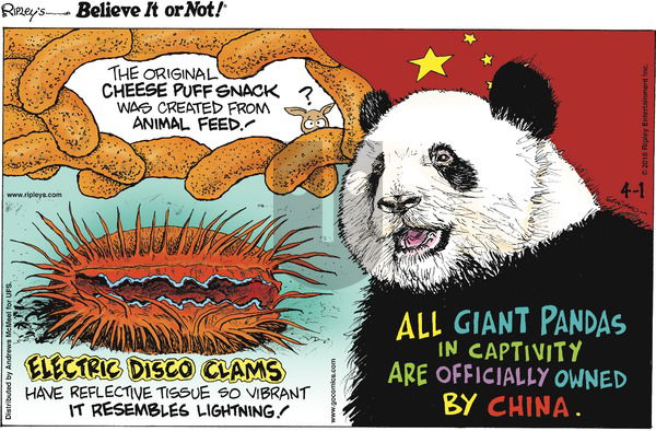 Ripley's Believe It or Not on Sunday April 1, 2018 Comic Strip