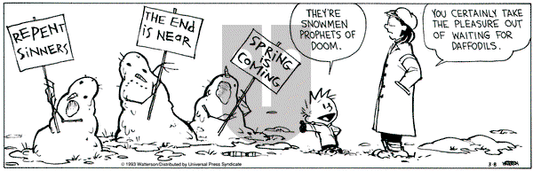 Calvin and Hobbes on Monday March 8, 1993 Comic Strip
