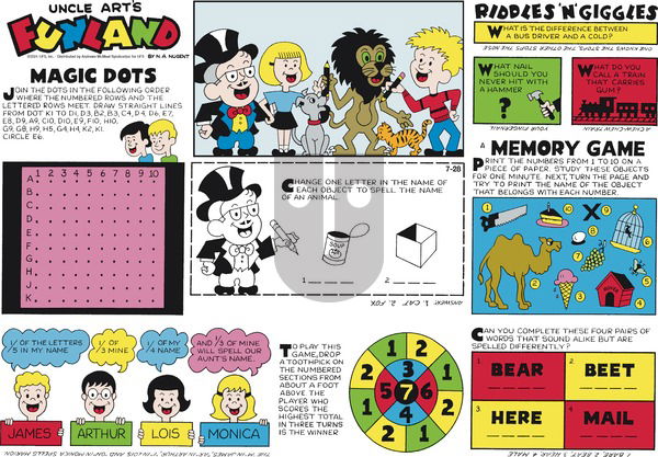 Uncle Art's Funland on Sunday July 28, 2024 Comic Strip