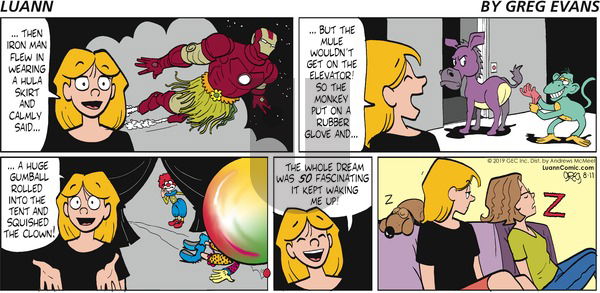 Luann on Sunday August 11, 2019 Comic Strip