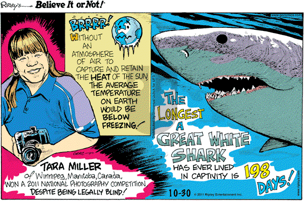 Ripley's Believe It or Not on Sunday October 30, 2011 Comic Strip