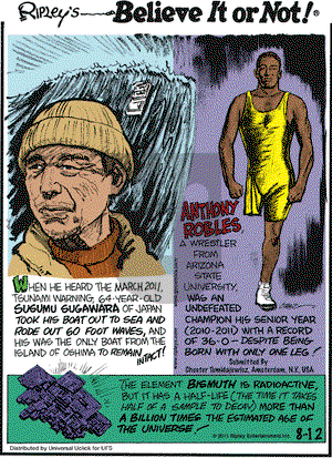 Ripley's Believe It or Not on Friday August 12, 2011 Comic Strip