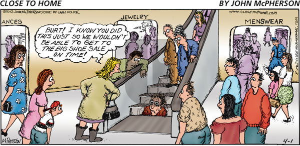 Close to Home on Sunday April 1, 2012 Comic Strip