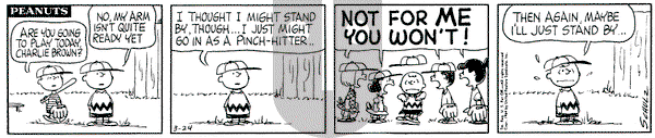 Peanuts on Tuesday March 24, 1964 Comic Strip