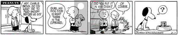 Peanuts on Wednesday March 7, 1956 Comic Strip