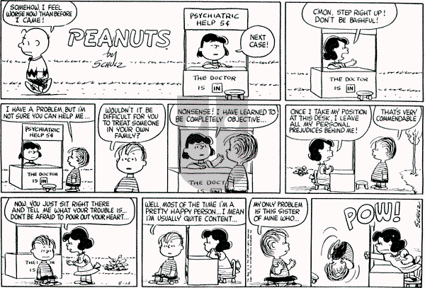Peanuts - Sunday August 13, 1961 Comic Strip