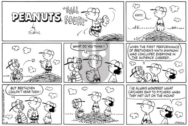 Peanuts on Sunday April 18, 1993 Comic Strip