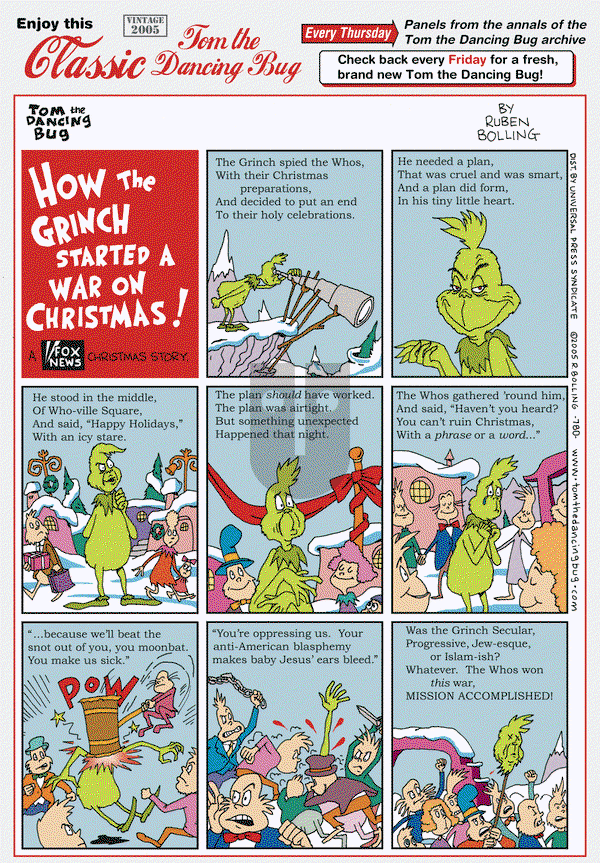 Tom the Dancing Bug on Thursday December 10, 2015 Comic Strip