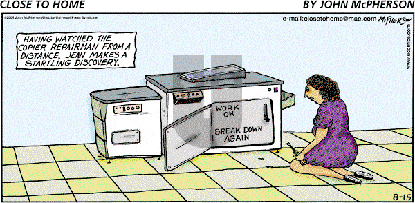 Close to Home on Sunday August 15, 2004 Comic Strip