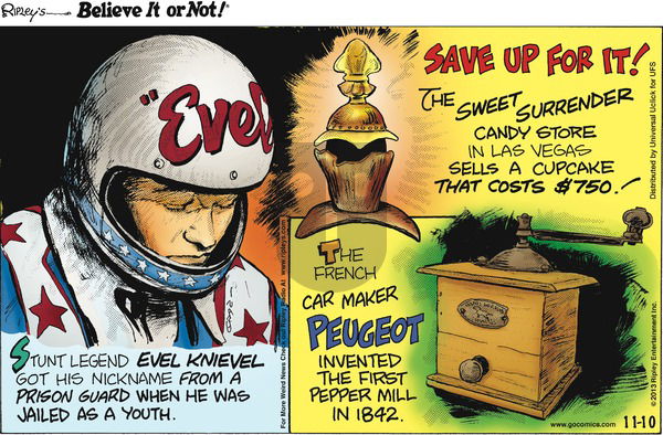 Ripley's Believe It or Not on Sunday November 10, 2013 Comic Strip