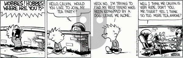 Calvin and Hobbes on Friday May 30, 1986 Comic Strip