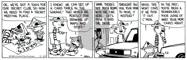 Calvin and Hobbes on Saturday May 20, 1989 Comic Strip