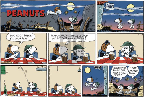 Peanuts on Sunday November 28, 1999 Comic Strip