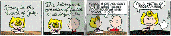 Peanuts on Thursday July 4, 2002 Comic Strip