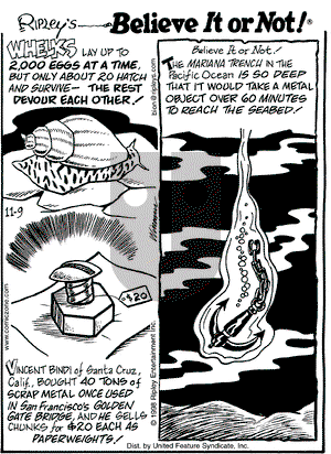 Ripley's Believe It or Not on Monday November 9, 1998 Comic Strip