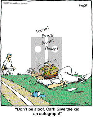 In the Bleachers on Thursday July 17, 2003 Comic Strip