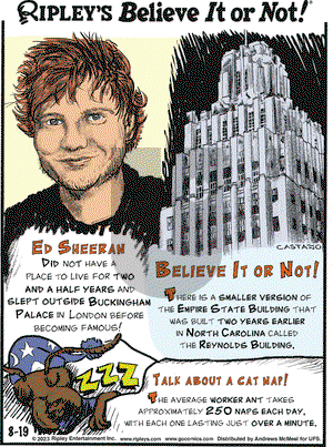 Ripley's Believe It or Not - Saturday August 19, 2023 Comic Strip