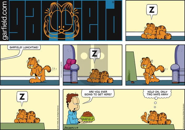 Garfield on Sunday March 19, 2017 Comic Strip
