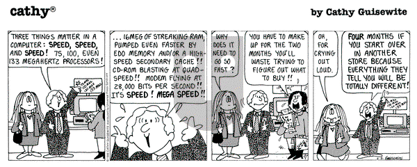 Cathy Classics on Friday February 2, 1996 Comic Strip