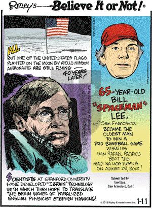 Ripley's Believe It or Not on Friday January 11, 2013 Comic Strip