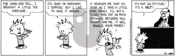 Calvin and Hobbes on Tuesday September 19, 1995 Comic Strip