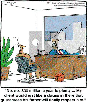 In the Bleachers on Wednesday March 25, 2020 Comic Strip