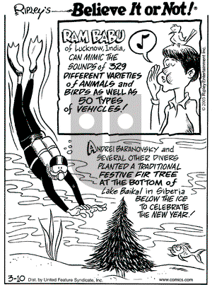 Ripley's Believe It or Not on Monday March 10, 2003 Comic Strip