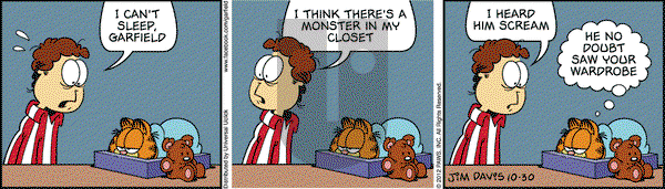Garfield on Tuesday October 30, 2012 Comic Strip