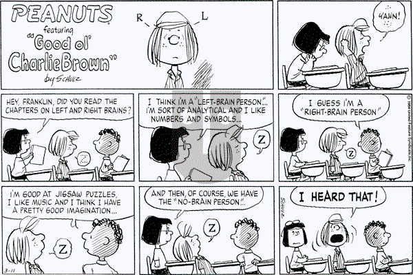 Peanuts - Sunday March 11, 1984 Comic Strip