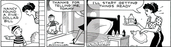 Nancy on Monday April 18, 1955 Comic Strip