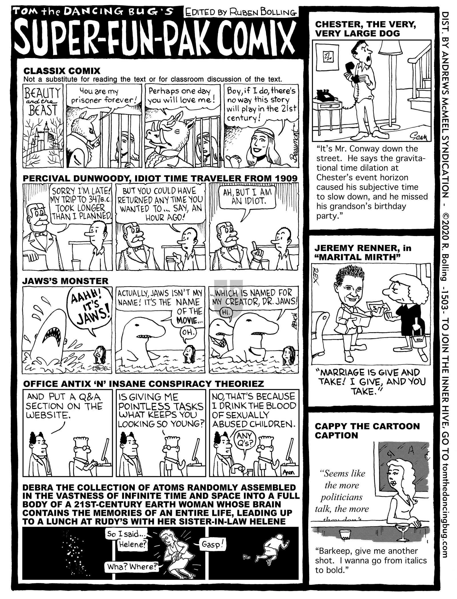 Tom the Dancing Bug - Monday September 7, 2020 Comic Strip