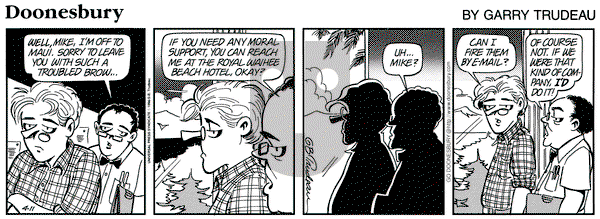 Doonesbury on Thursday April 11, 1996 Comic Strip