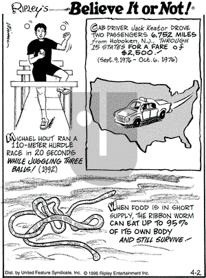 Ripley's Believe It or Not on Tuesday April 2, 1996 Comic Strip