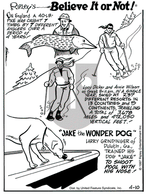 Ripley's Believe It or Not on Thursday April 10, 1997 Comic Strip