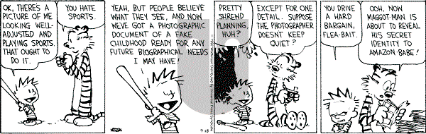 Calvin and Hobbes - Friday September 18, 1992 Comic Strip