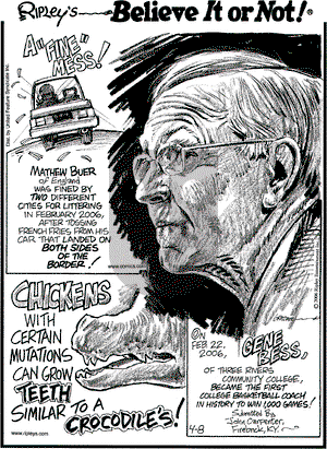 Ripley's Believe It or Not on Saturday April 8, 2006 Comic Strip