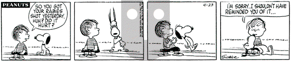 Peanuts on Saturday April 23, 1960 Comic Strip