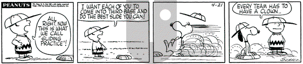 Peanuts on Tuesday April 21, 1959 Comic Strip